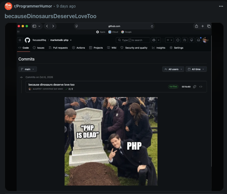 iStandCorrectedPHPIsDead
